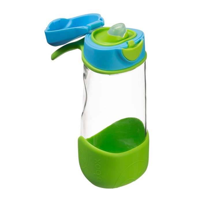 b.box Sport Spout Bottle, Tilt & Sip, Ocean Breeze Blue Green 450ml