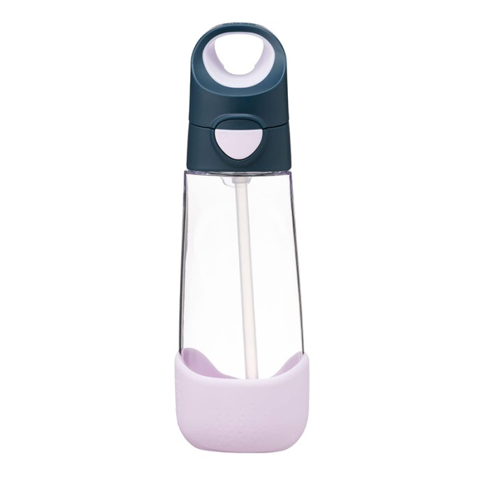 b.box Tritan Drink Bottle, Leak Proof Lid, Indigo Rose 600ml