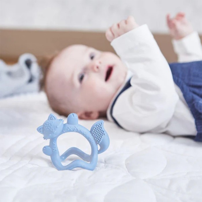 b.box Wrist Teether Lullaby Blue, Soft Silicone