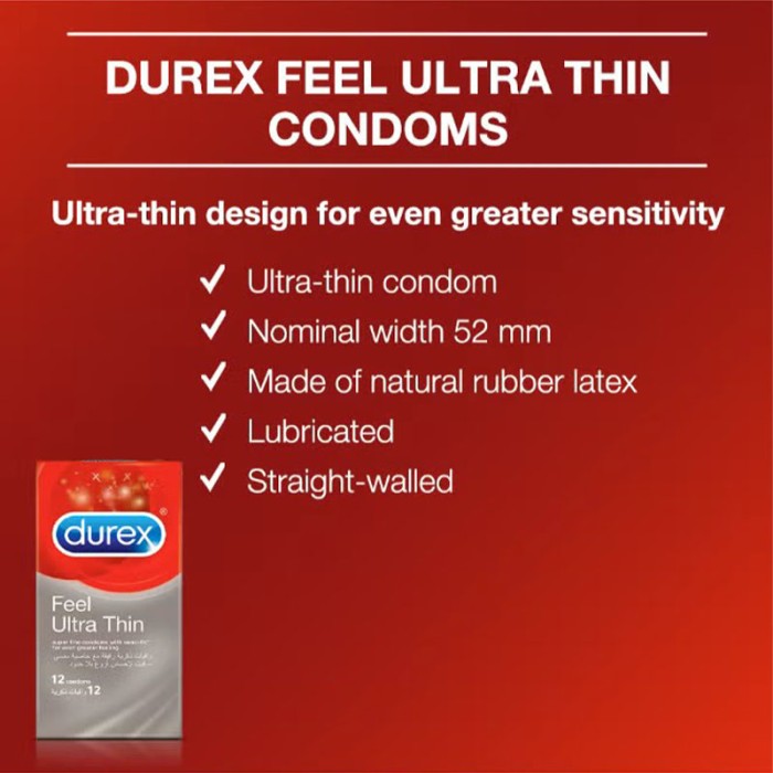 Durex Fetherlite Ultra Feel Ultra Thin Condom 12's LRC-165-0