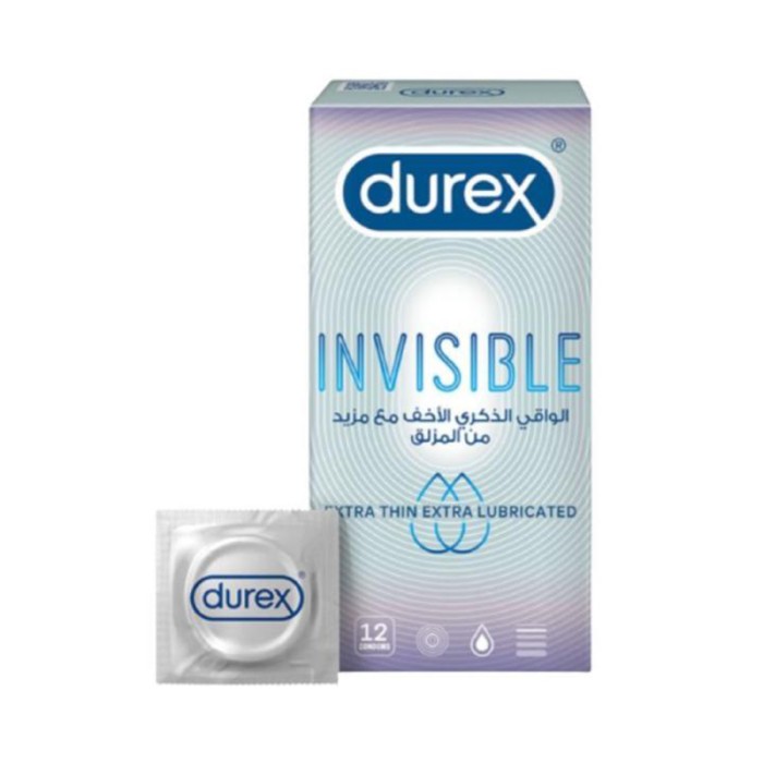 Durex Invisible Extra Lubricated Condom 12's LRC-5052197052350-0