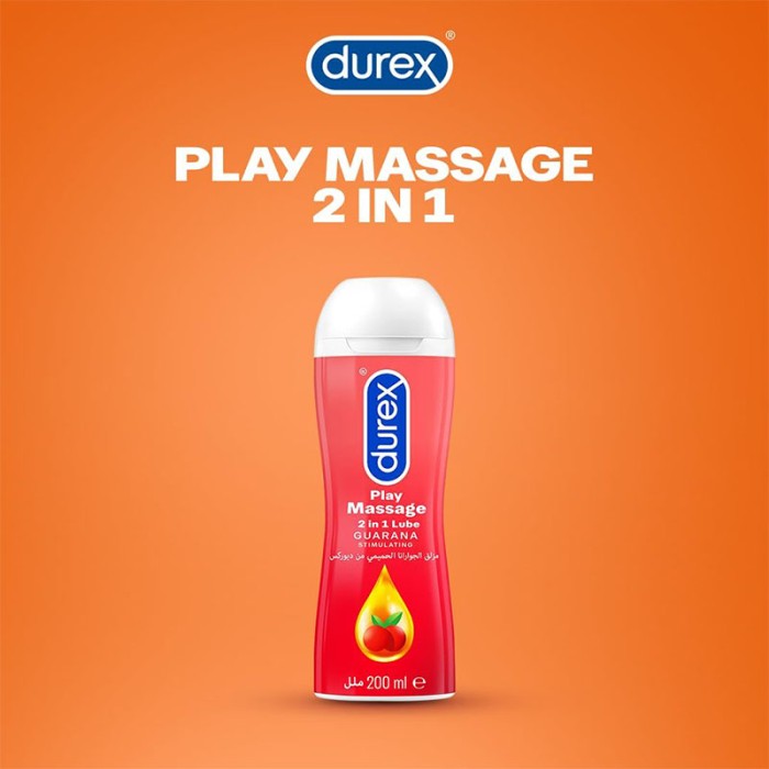 Durex Play Massage Gel Stimulant 2 In 1 Intimate Lubricant With Guarana 200 ml LRC-46210-0