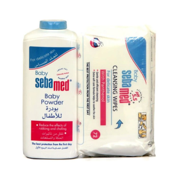 Sebamed Baby Powder 400g + Baby Wet Wipes 72's