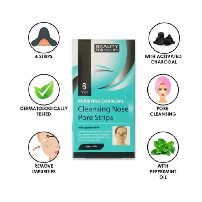Beauty Formulas Charcoal Nose Strips 6'S