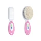 Babyjem 2-Piece Brush & Comb Set with Natural Bristle for Babies, Pink, 0 Months+