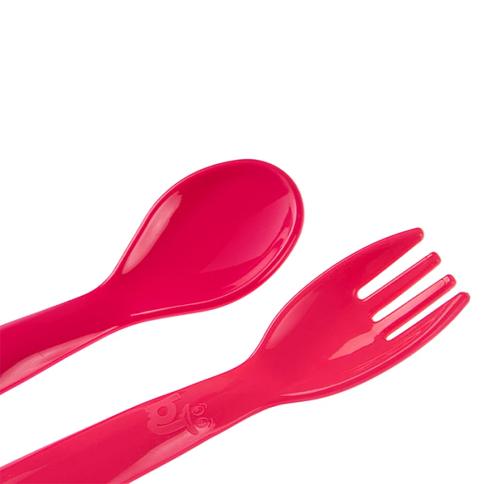 Babyjem Baby Spoon and Fork Set, 12+ Months, Red