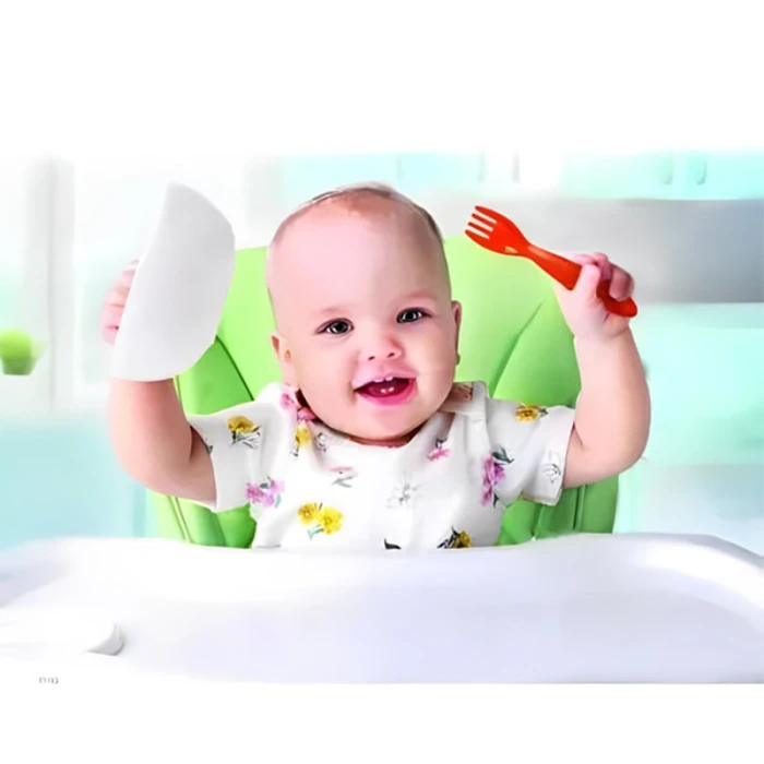 Babyjem Baby Spoon and Fork Set, 12+ Months, Red