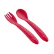 Babyjem Baby Spoon and Fork Set, 12+ Months, Red