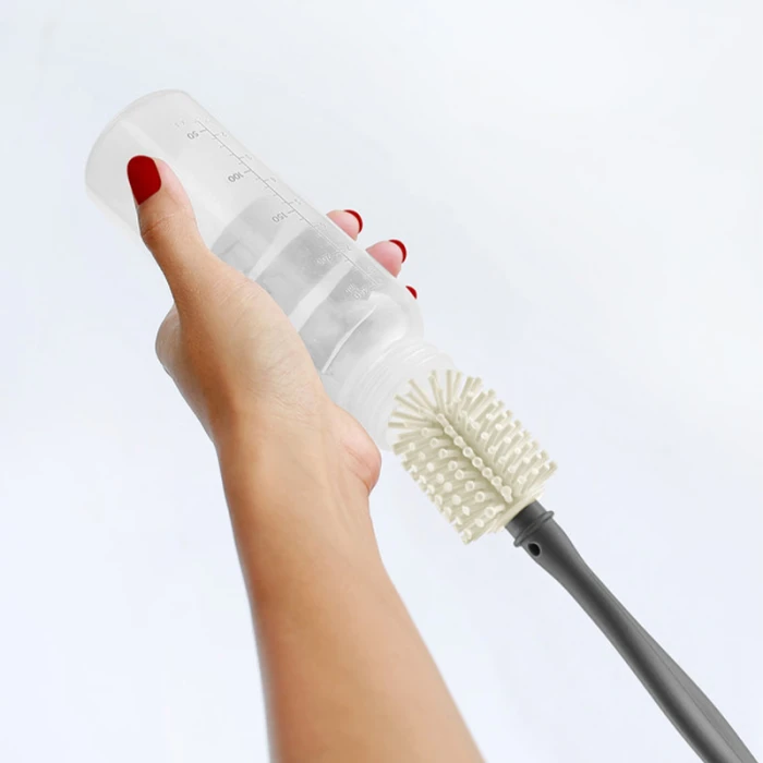 Babyjem Bottle and Nipple Cleaning Brush, 0+ Months, Cream