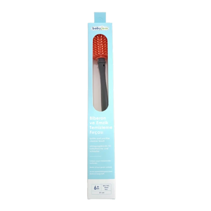 Babyjem Bottle and Nipple Cleaning Brush, 0+ Months, Red