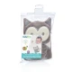 Babyjem Cherry Seeds Filled Velvet Colic Owl Shaped Pillow, Grey, 0 Months+