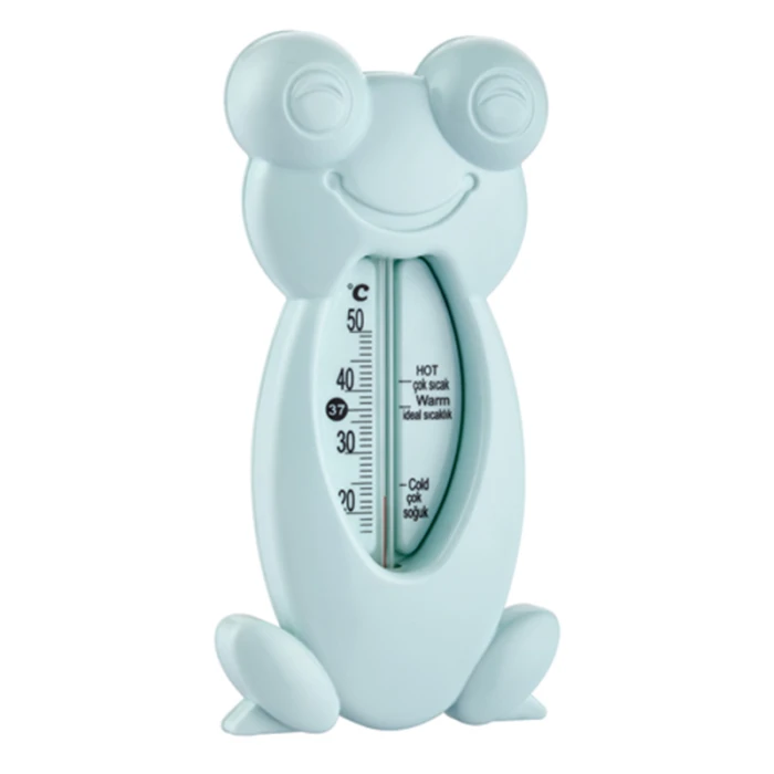 Babyjem Frog Bath & Room Thermometer for Babies, Turquoise, 0 Months+