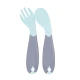 Babyjem Plastic Angled Fork & Spoon Set, 6+ Months, Green