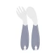 Babyjem Plastic Angled Fork & Spoon Set, 6+ Months, White