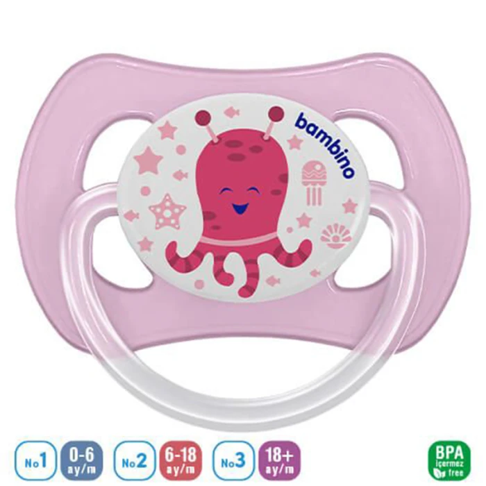 Bambino Butterfly Shape Patterned Body Orthodontic Soother Rose And White 6 to 18 Months