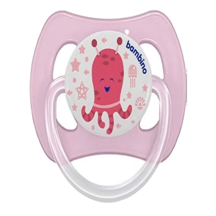 Bambino Butterfly Shape Patterned Body Orthodontic Soother Rose And White 6 to 18 Months