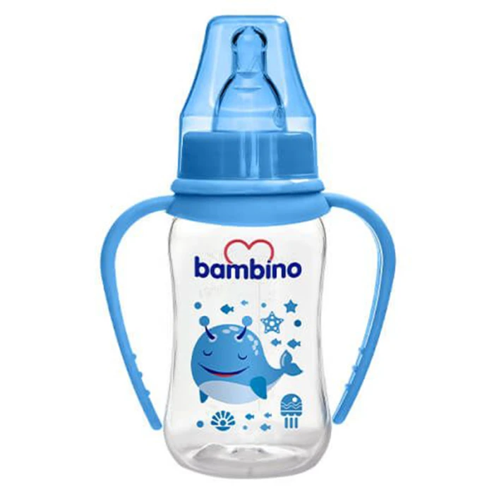 Bambino Classic PP Feeding Bottles With Grip 150 ml Blue