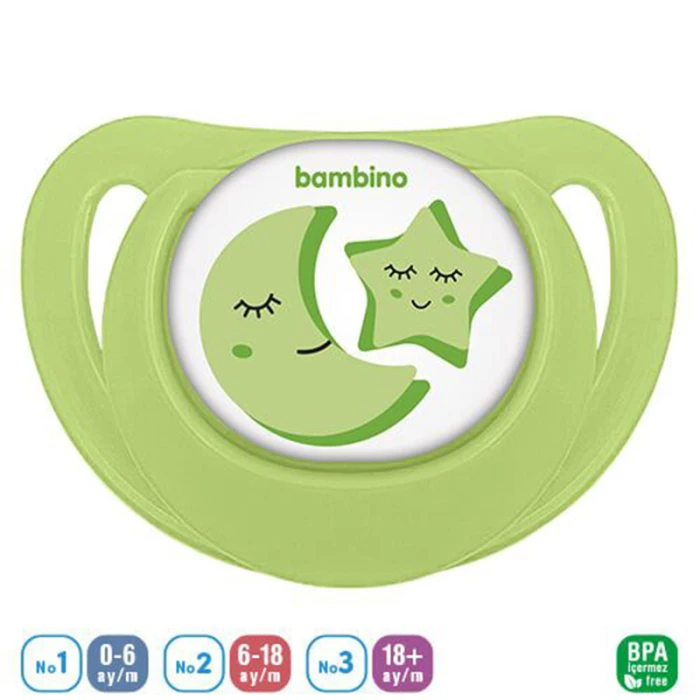 Bambino Fit Shape Patterned Body Orthodontic Soother Green And White 18 + Months
