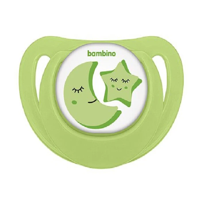 Bambino Fit Shape Patterned Body Orthodontic Soother Green And White 18 + Months