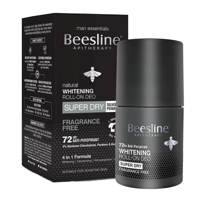 Beesline Men Whitening Roll-On Super Dry Fragrance Free 50ml