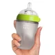 Comotomo Natural Feel Baby Bottles 2 x 250ml – Green & White