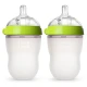 Comotomo Natural Feel Baby Bottles 2 x 250ml – Green & White