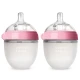 Comotomo Natural Feel Baby Bottles 2 x 150ml – Pink & White