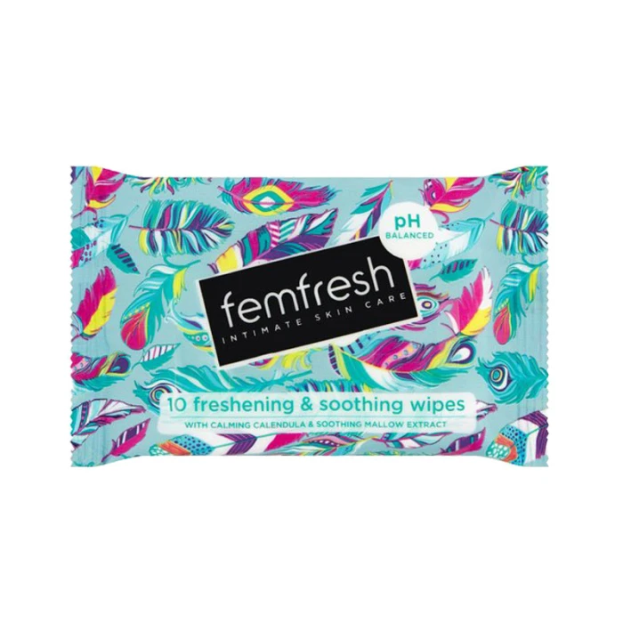 FemFresh Intimate Care Freshening and Soothing Pocket Wipes 10 Pack 