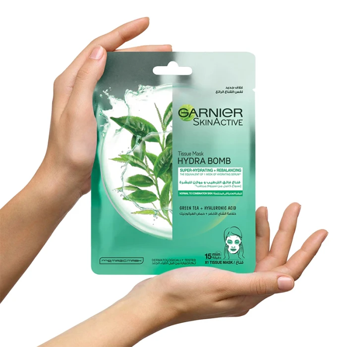 Garnier Skin Active Hydrating Face Mask Hydra Bomb Green Tea 32g