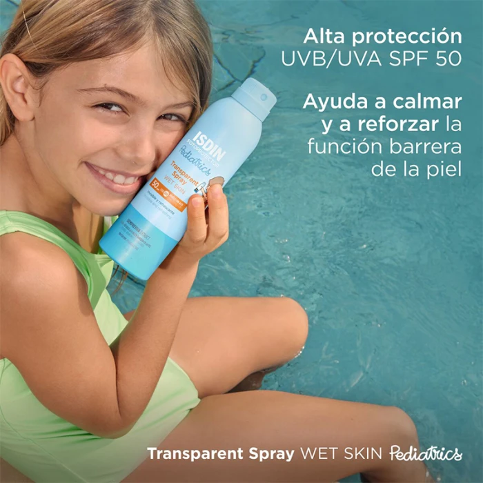 ISDIN Fotoprotector Wet Skin Trans Spr 50+ 250ml Pediatrics