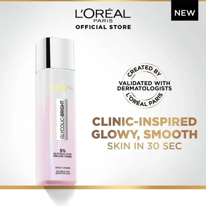LOREAL PARIS Glowing Peeling Toner Glycolic Bright