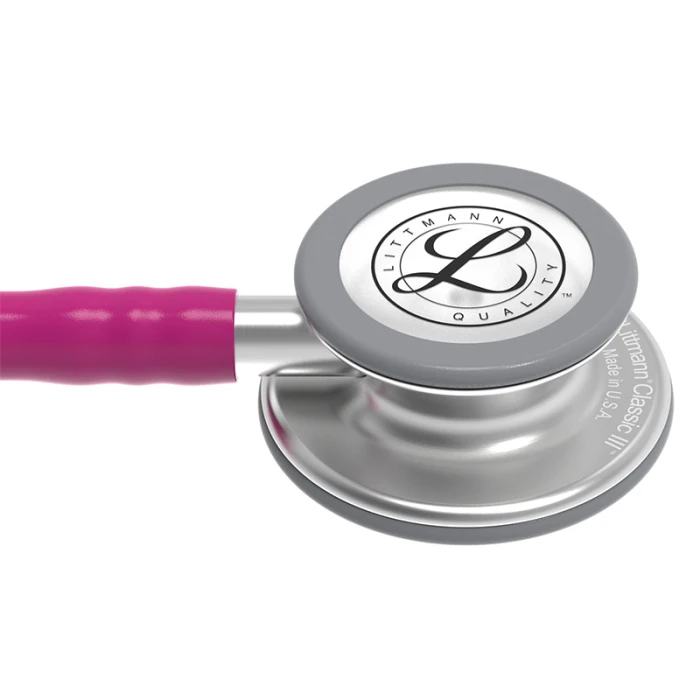 Littmann Classic III Monitoring Stethoscope Raspberry Tube Stainless Stem and Headset 27 inch