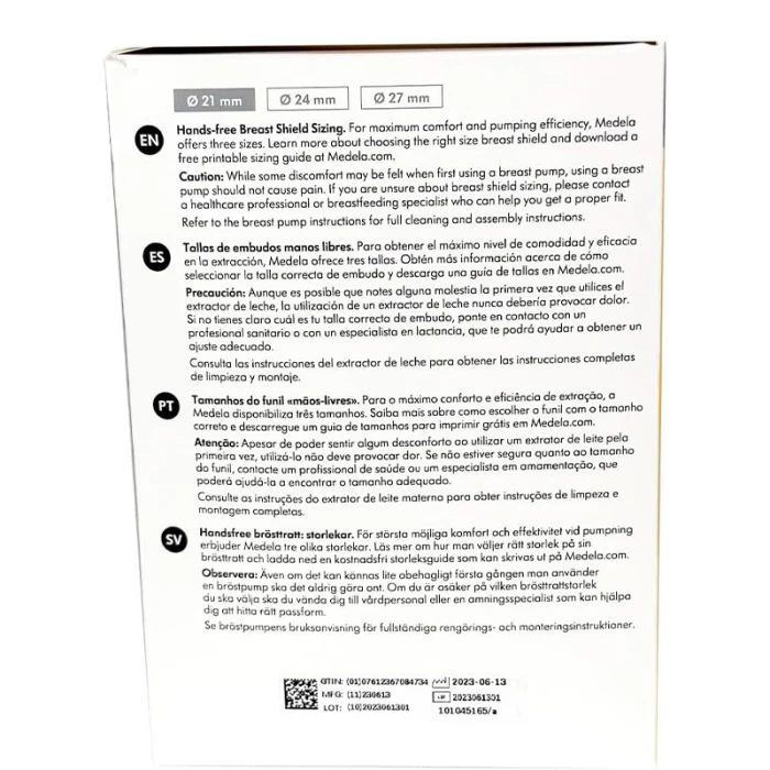 Medela Hands-free Breast Shield 2 x 21mm