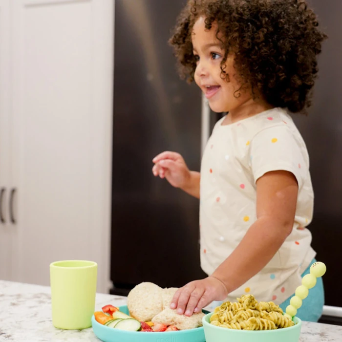 Melii 3 Piece Silicone Meal Set - Plate, Bowl & Cup (Turquoise, Green, Mint)