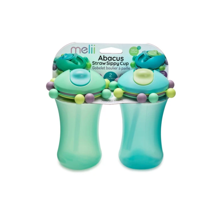 Melii Abacus Straw Sippy Cup Turquoise & Green 340ml 2 pcs