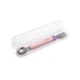 Melii Detachable Spoon & Fork With Carrying Case Pink & Purple