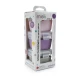 Melii Glass Food Storage Containers With Silicone Sleeve 160 ml Pack of 3 - Pink, Purple, Grey