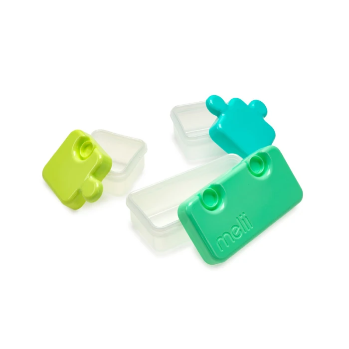 Melii Puzzle Food Container - Lime, Turquoise Green