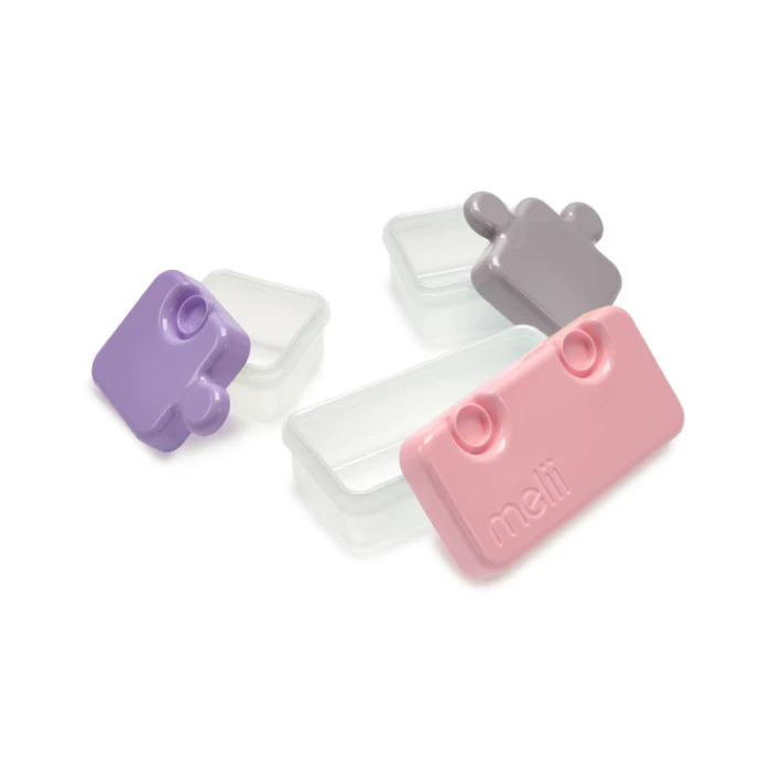 Melii Puzzle Food Container - Pink, Purple, Grey