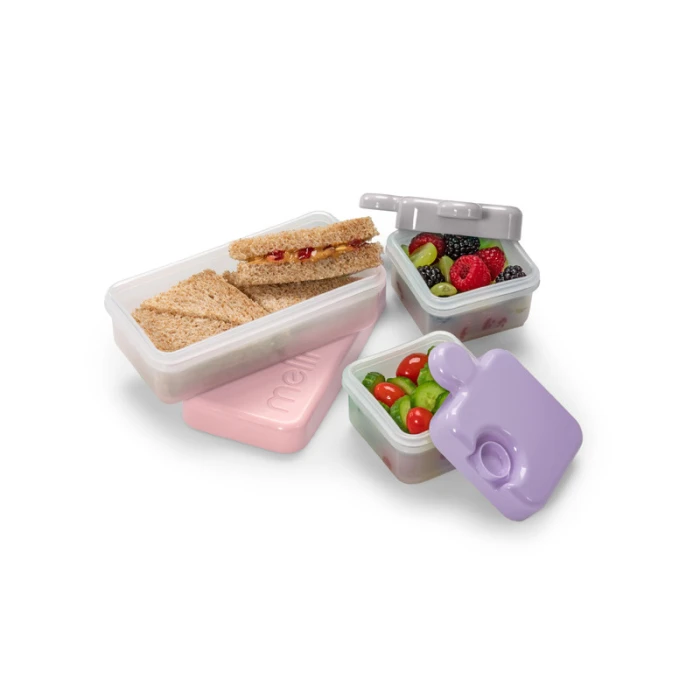 Melii Puzzle Food Container - Pink, Purple, Grey