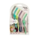 Melii Silicone Straws With Animals Clip Design & Cleaning Brush 6 pcs