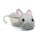 Melii Snack Container With Finger Trap - Grey & Pink Bulldog