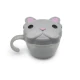 Melii Snack Container With Finger Trap - Grey & Pink Bulldog