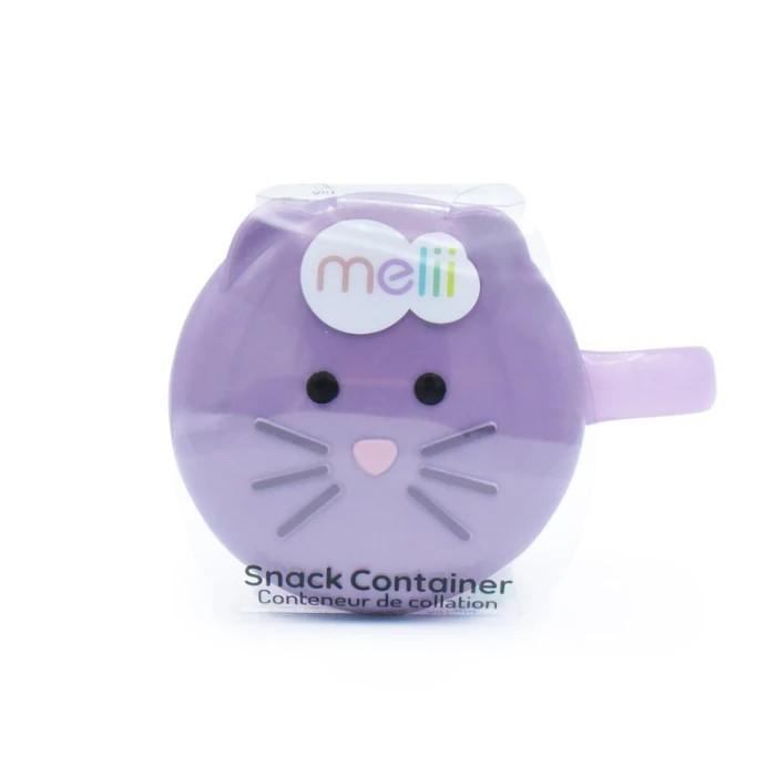 Melii Snack Container With Finger Trap - Purple Cat