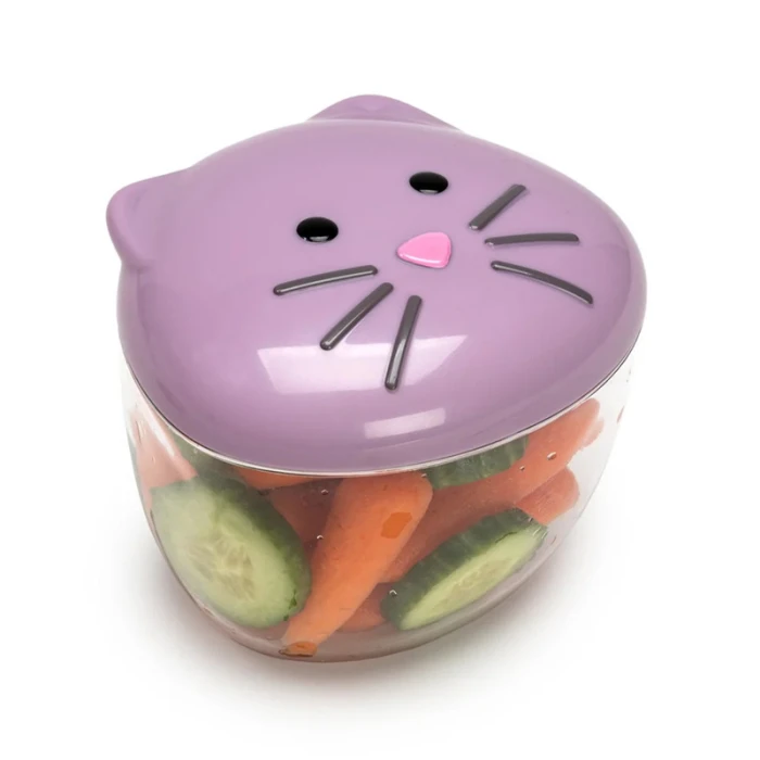 Melii Snack Container With PCTG Base - 3 Pack Bulldog, Shark, Cat 232ml