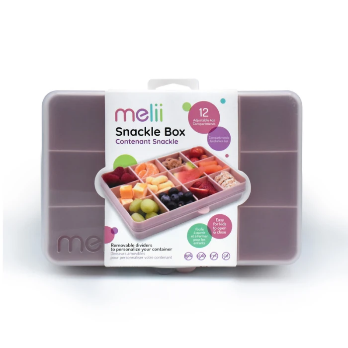 Melii Snackle Food Container With Removable Divider Pink 4oz