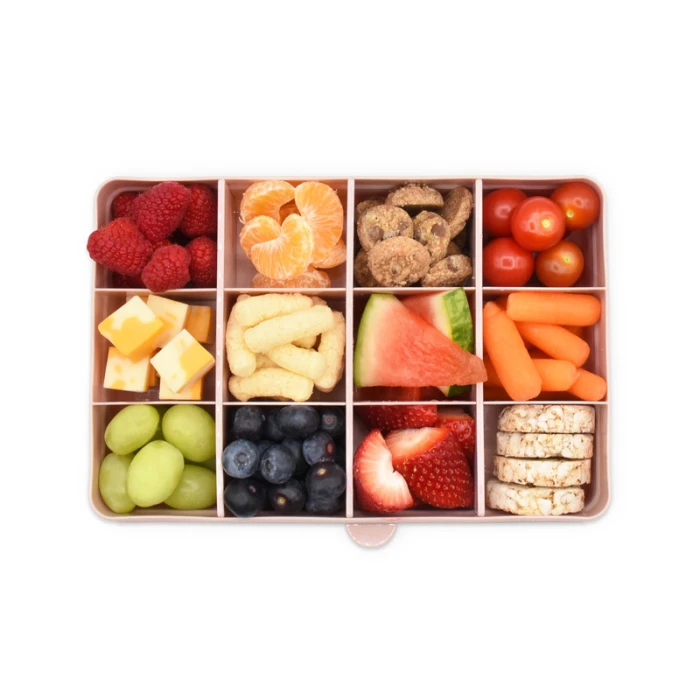 Melii Snackle Food Container With Removable Divider Pink 4oz