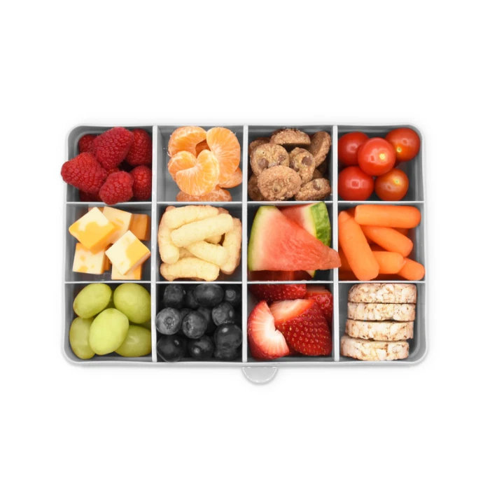 Melii Snackle Food Storage Container With Removable Divider Grey 4oz