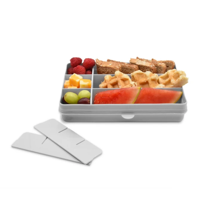 Melii Snackle Food Storage Container With Removable Divider Grey 4oz