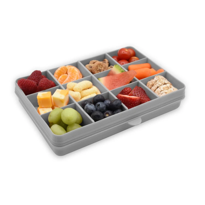 Melii Snackle Food Storage Container With Removable Divider Grey 4oz